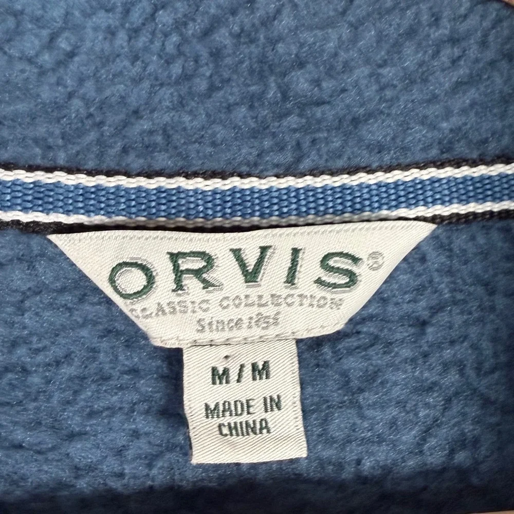 Orvis Men's Blue Fleece Full‎ Zip Jacket Classic Collection Size M Gorpcore cozy